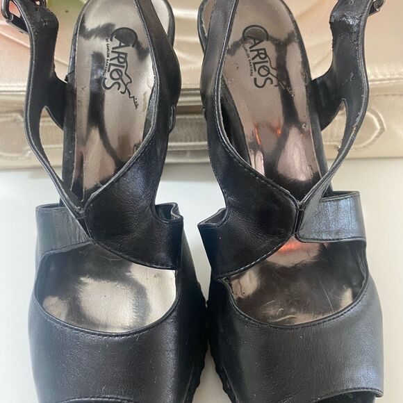 Carlos Santana Women's Black High Heel Platform Sandals - Picture 7 of 12